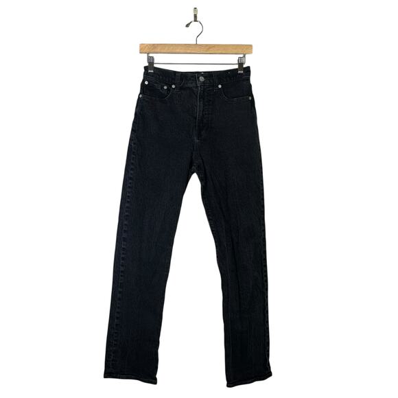Madewell The ’90s Straight Jeans Womens 26 Black High Rise Stretch Clean Girl - Picture 2 of 9